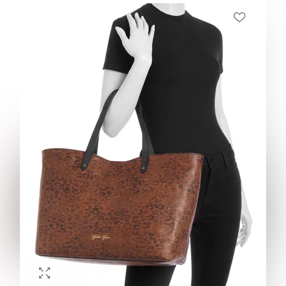 Golden Goose Leopard Leather Tote with Cuyana Leather Insert, dust bags, & tag - Picture 15 of 16